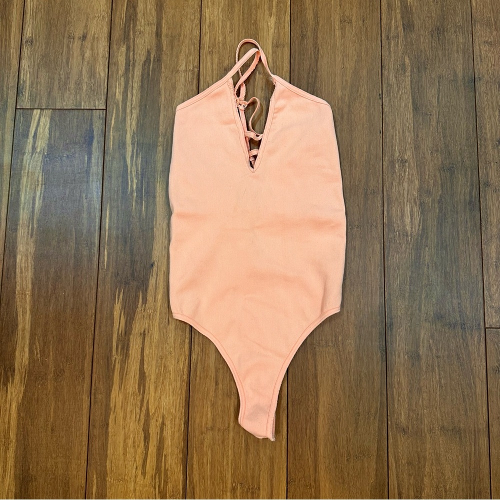 Free people movement dance all day thong bodysuit leotard